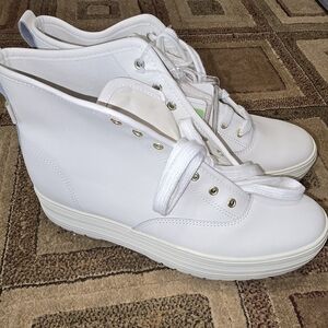 Keds Women's White Platform Mid Lug Sample Sneakers.
